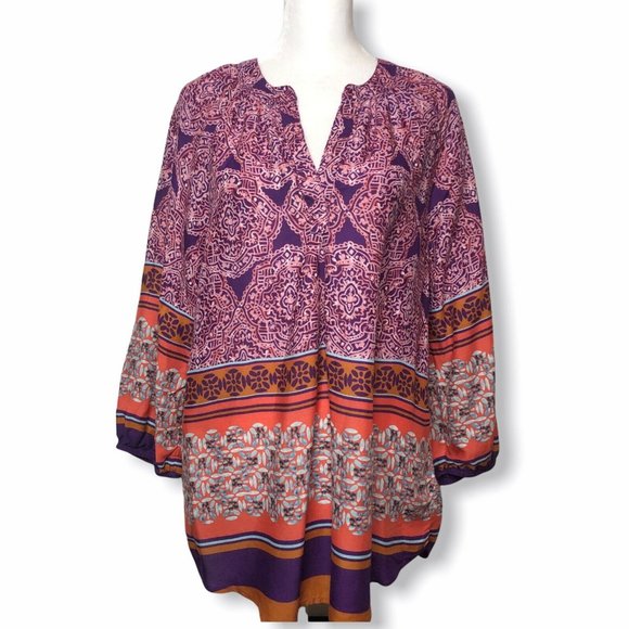 beachlunchlounge Tops - Beach Lunch Lounge M Medallion Pullover Purple Cor